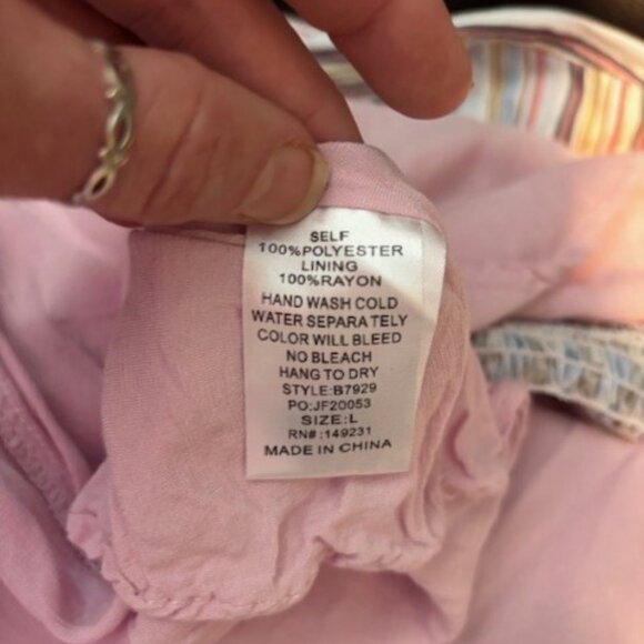 Kori Dress L Blue Brown Floral Puff Sleeve Smocked Cottagecore Boho Prairie - Picture 10 of 10